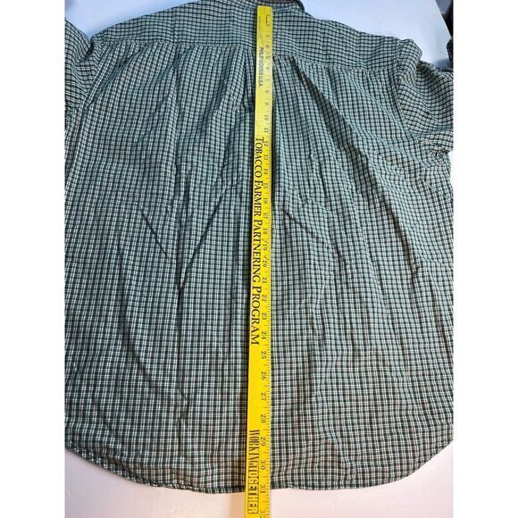 Abercrombie Men's Shirt Size L Large Button Down Green Plaid Cotton Long Sleeve - Picture 6 of 7